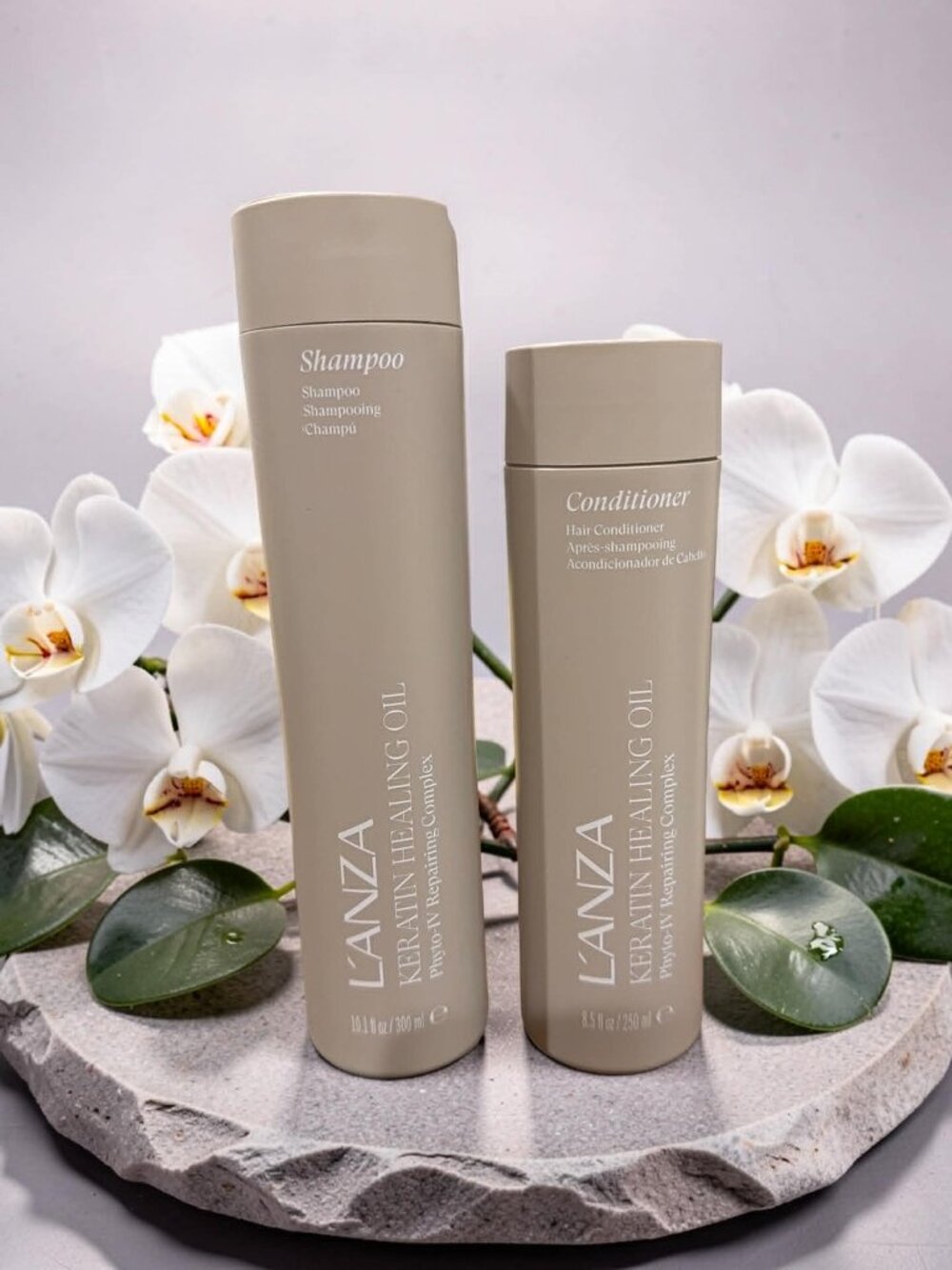 L'anza Keratin Healing Oil Shampoo 10.1 oz, Conditioner 8.5 oz